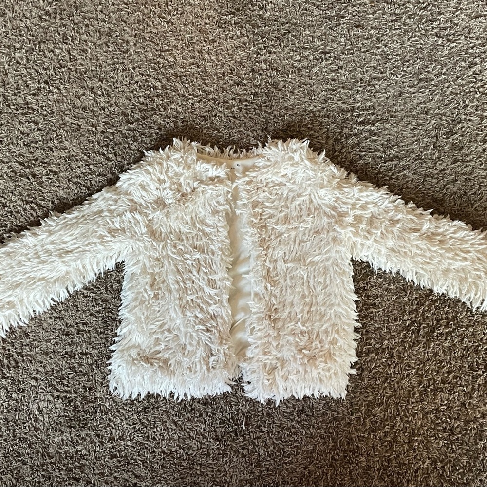 Girls Faux Feather Shag Jacket